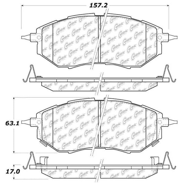 Centric Parts Posi-Quiet Ceramic Pads, 105.10781, Front 105.10781 - main
